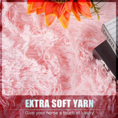 Super Soft Plush Shag Pink Rug