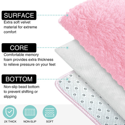 Super Soft Plush Shag Pink Rug