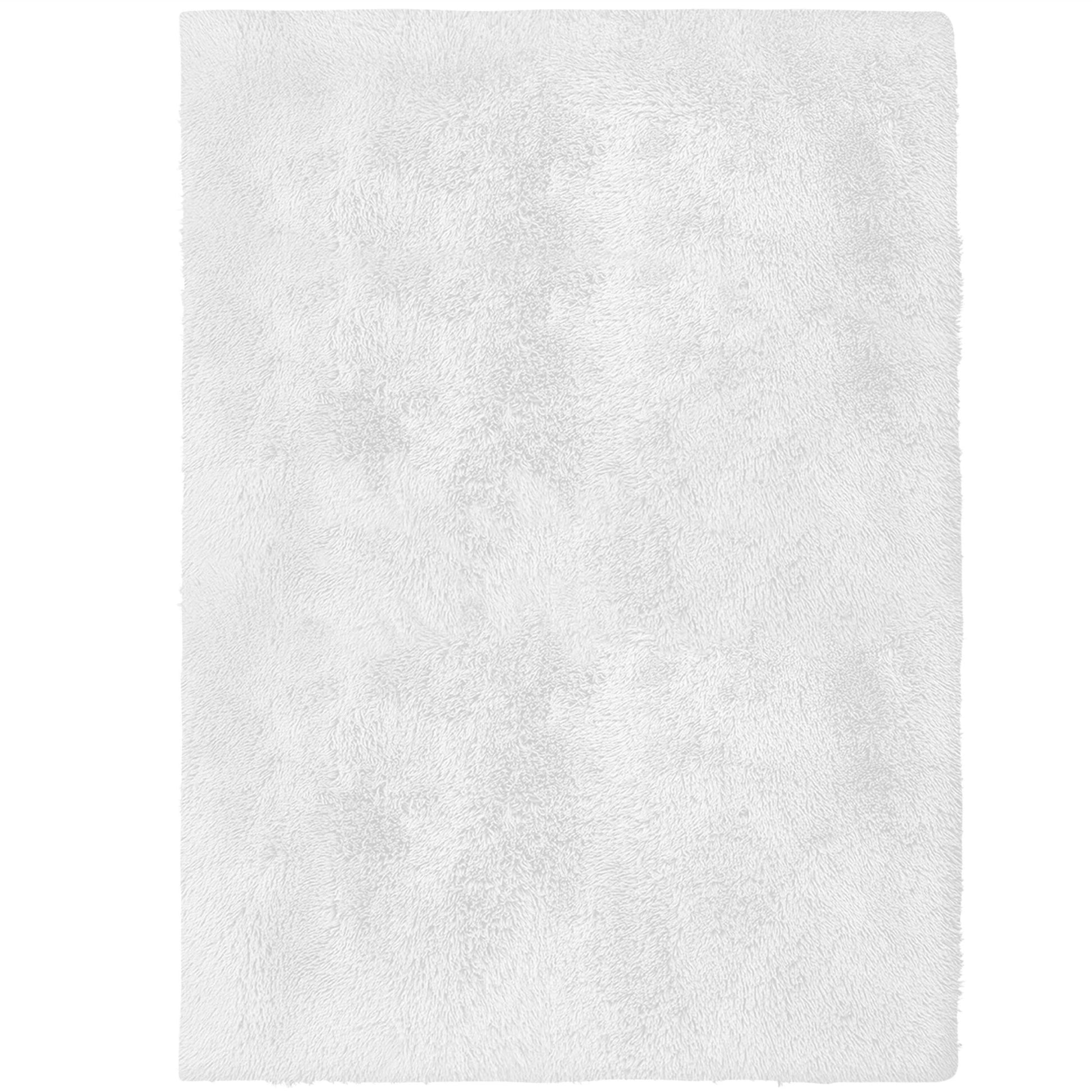 Alba Solid Contemporary White Plush Indoor Rug-3