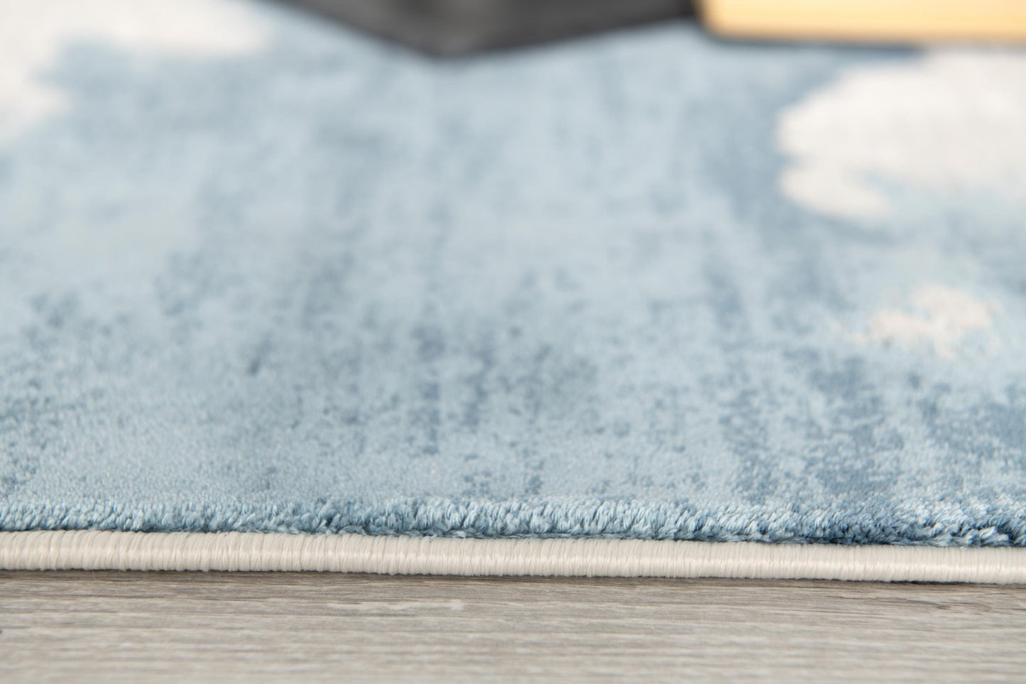 Kumo Abstract Cloud Contemporary Blue and Grey Indoor Rug