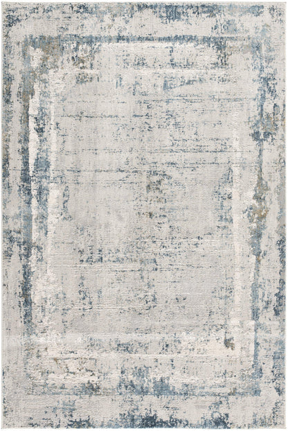 Mizu Abstract Contemporary Blue and Grey Indoor Rug