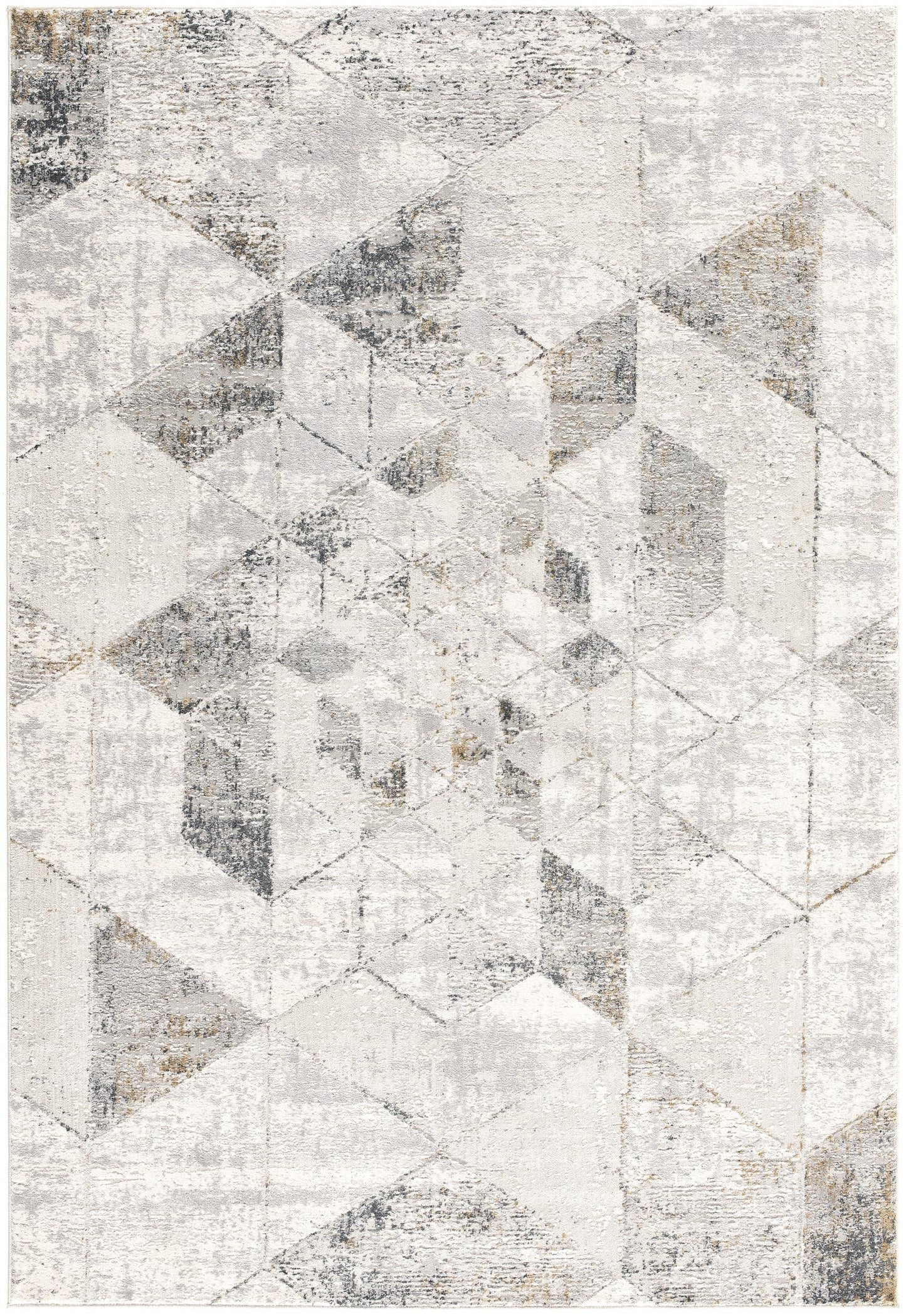 Zuni Geometric Contemporary Grey and Cream Indoor Rug