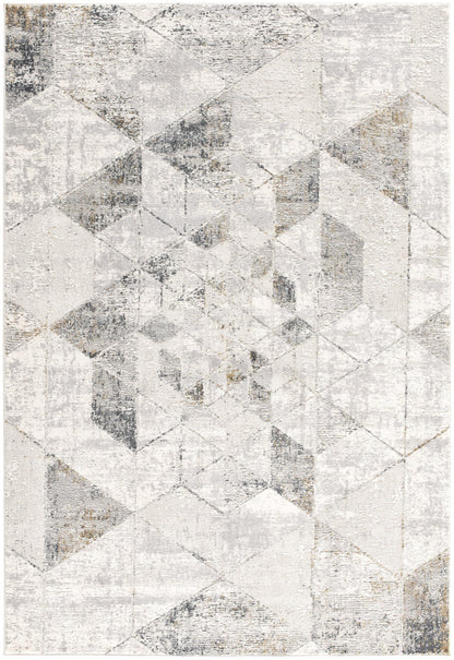 Zuni Geometric Contemporary Grey and Cream Indoor Rug