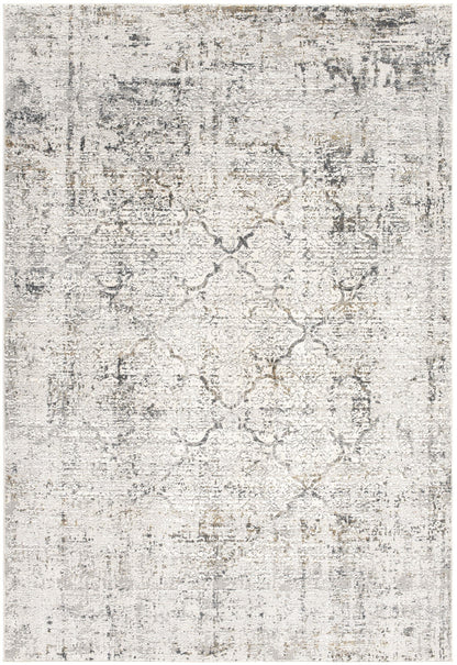 Mirelle Distressed Trellis Contemporary Grey and Cream Indoor Rug