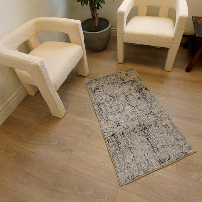 Mirelle Distressed Trellis Contemporary Grey and Cream Indoor Rug