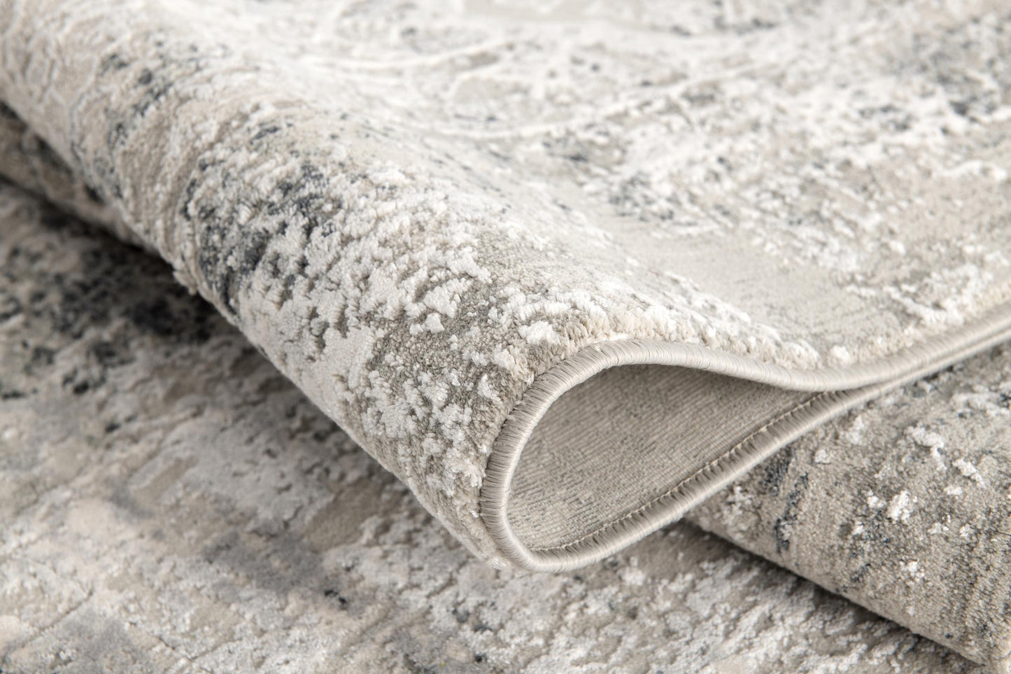 Haven Distressed Medallion Transitional Grey and Beige Indoor Rug