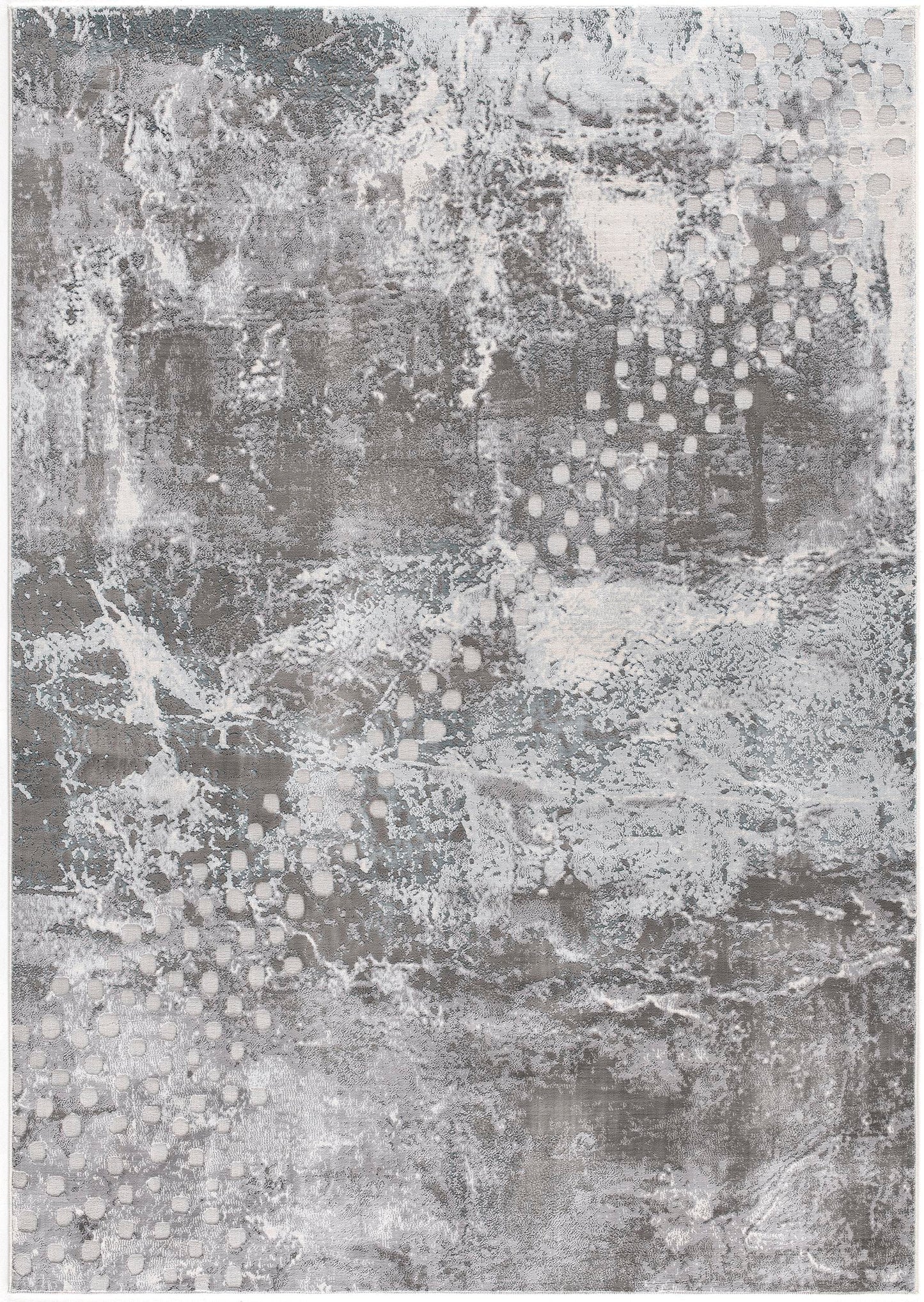 Thalos Abstract Contemporary Grey and White Indoor Rug