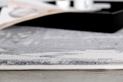 Nyra Abstract Contemporary Grey and Blue Indoor Rug