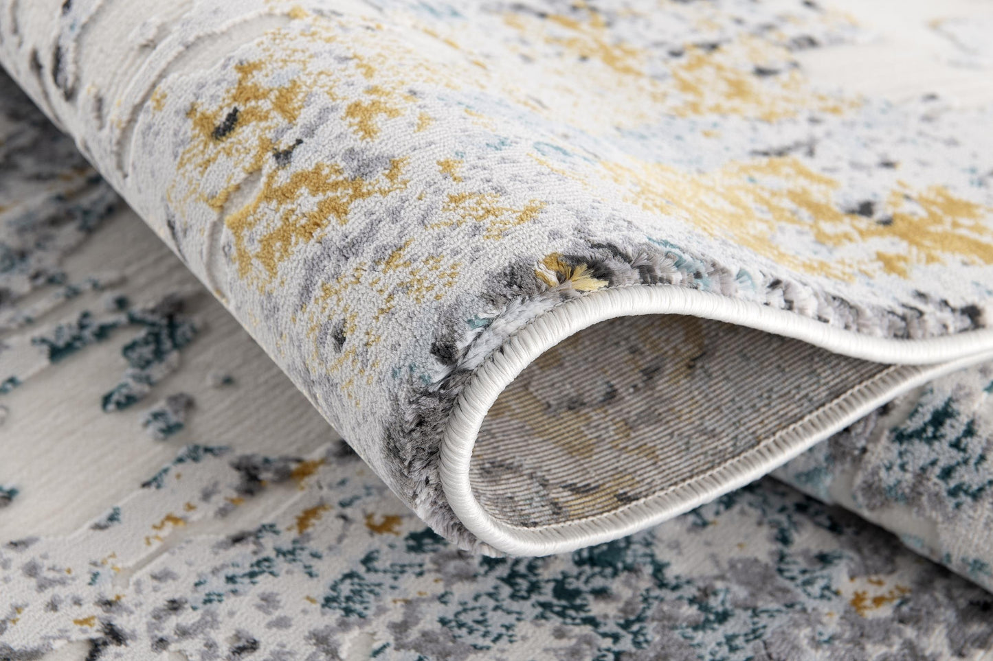 Oliva Abstract Contemporary Grey and Blue Indoor Rug-10