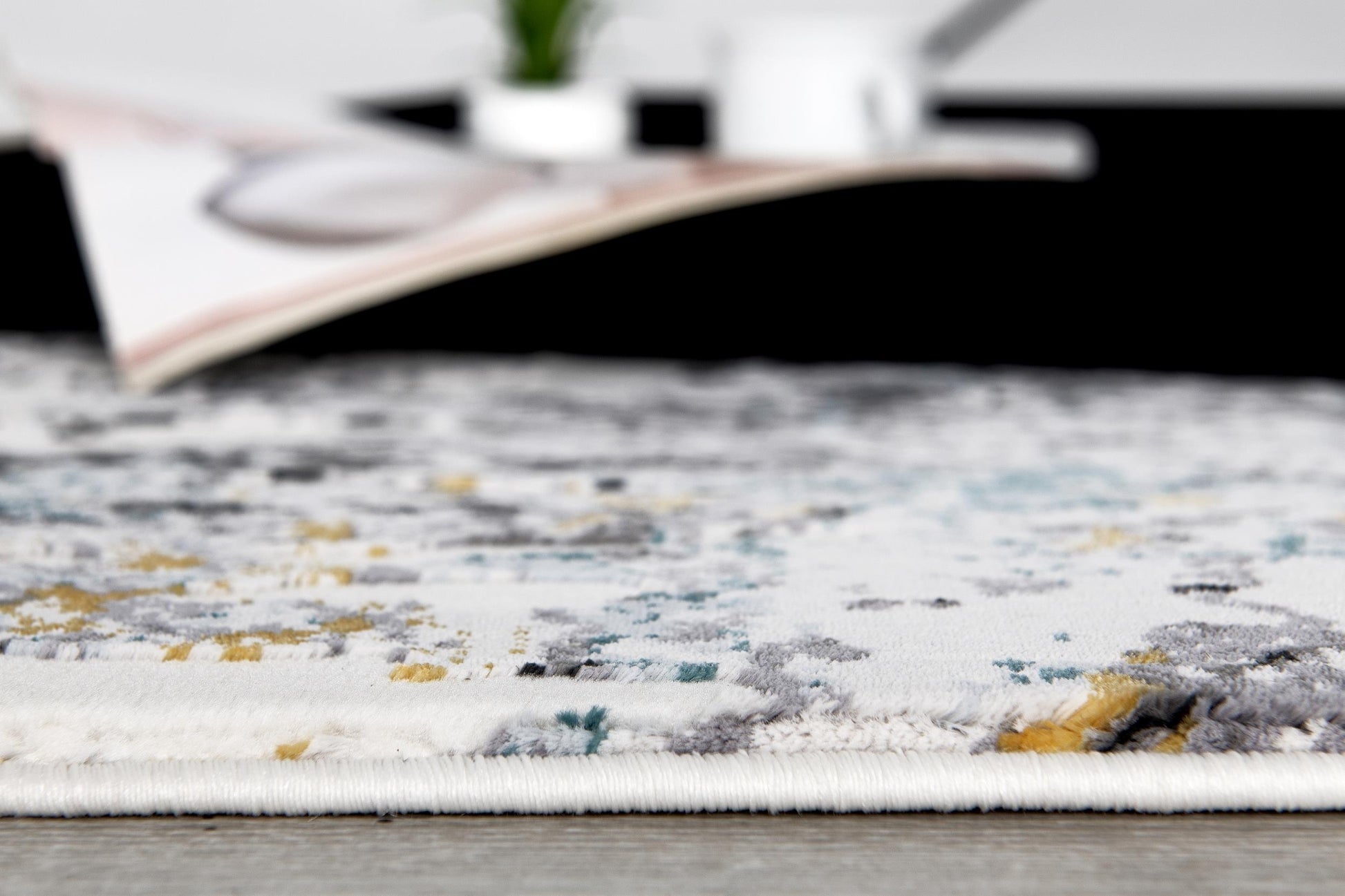 Oliva Abstract Contemporary Grey and Blue Indoor Rug-11