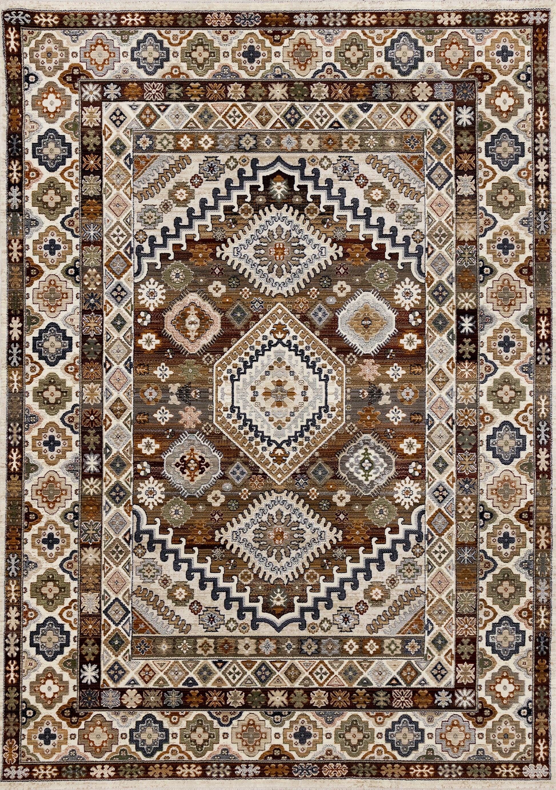 Classic Traditional Border Cream Area Rug-1