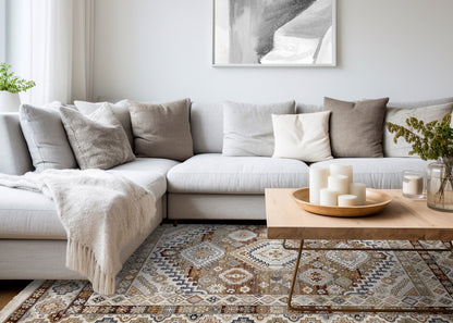 Classic Traditional Border Cream Area Rug-3