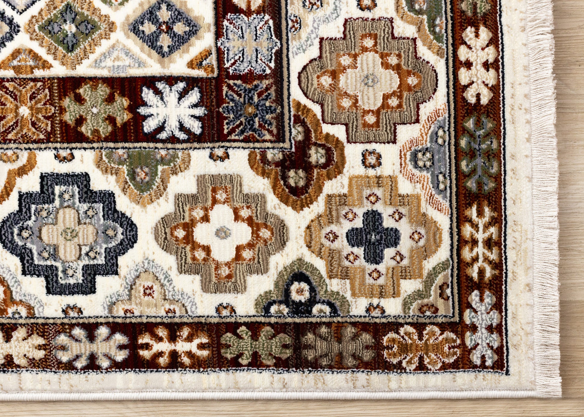 Classic Traditional Border Cream Area Rug-5