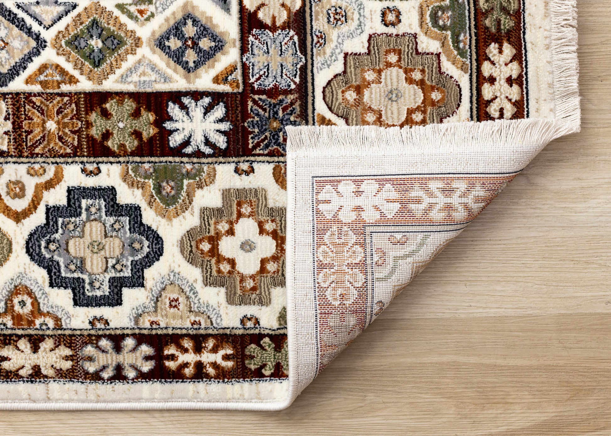 Classic Traditional Border Cream Area Rug-6