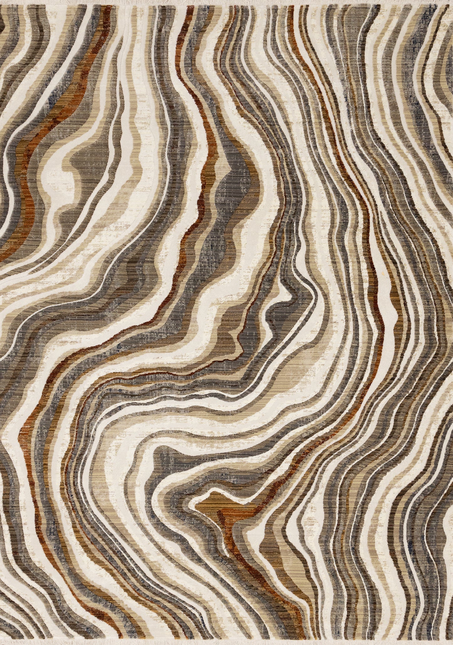 Contemporary Organic Cream Area Rug