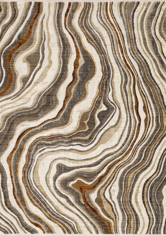 Contemporary Organic Cream Area Rug