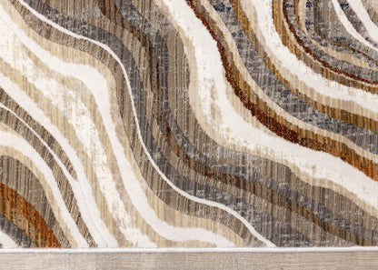 Contemporary Organic Cream Area Rug
