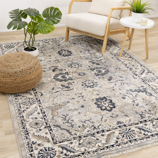 Contemporary Elegant Beige Area Rug