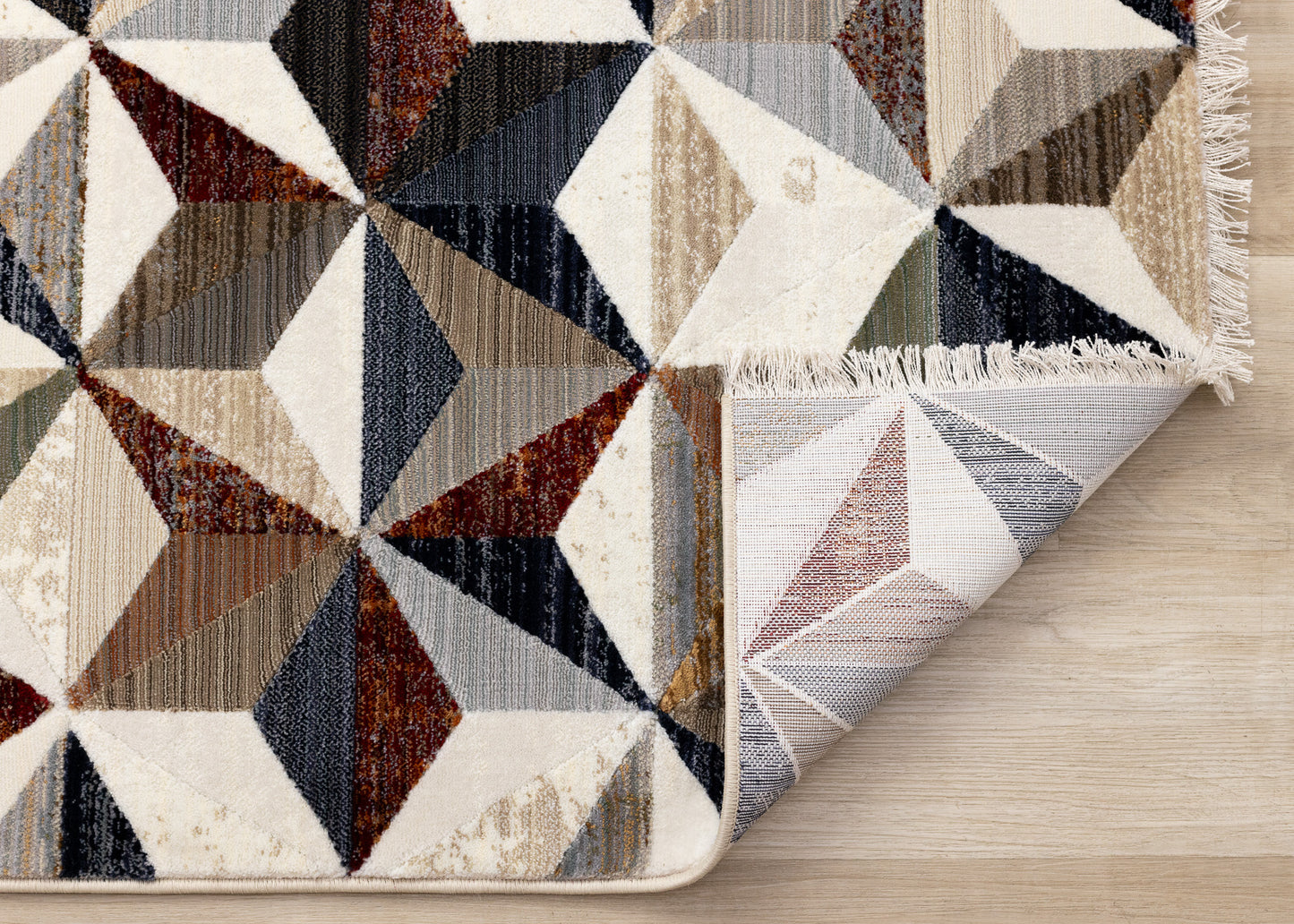 Mid-Century Geometric Cream Area Rug