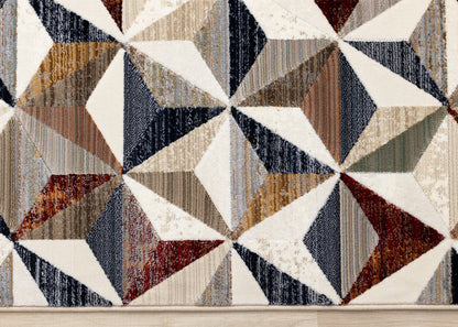 Mid-Century Geometric Cream Area Rug