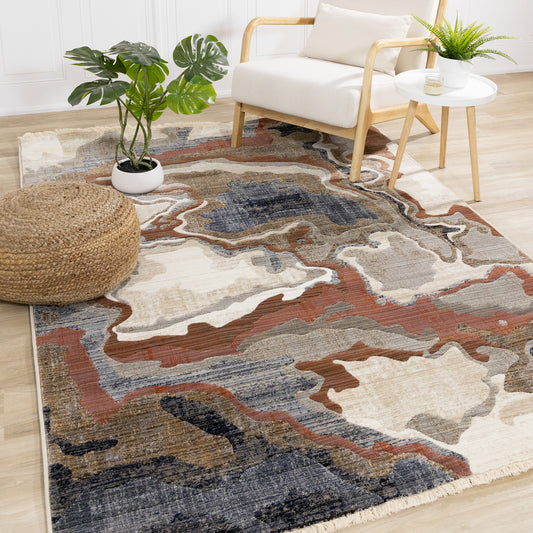 Contemporary Organic Beige Area Rug