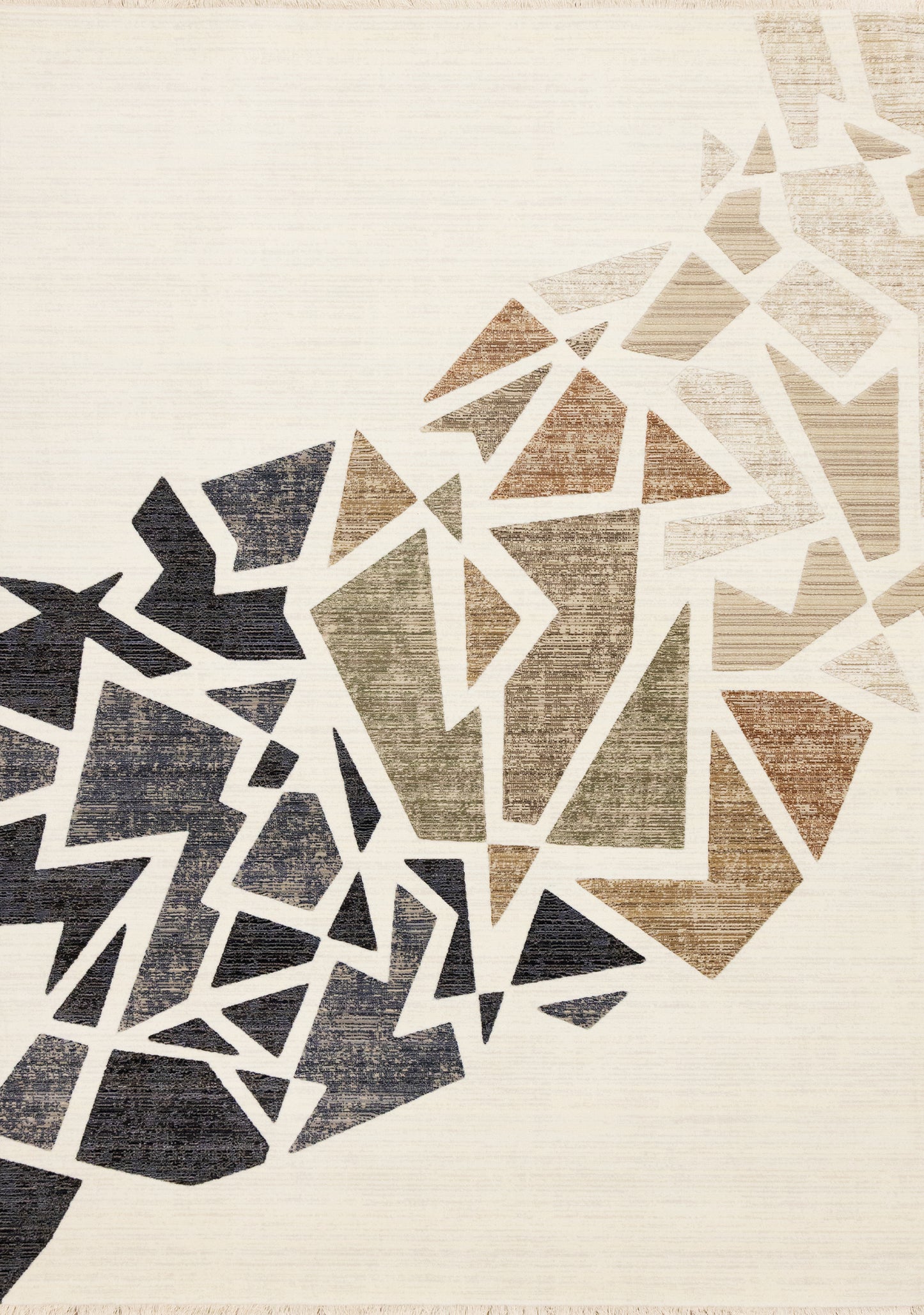 Art Distressed Geometric Cream Area Rug-1
