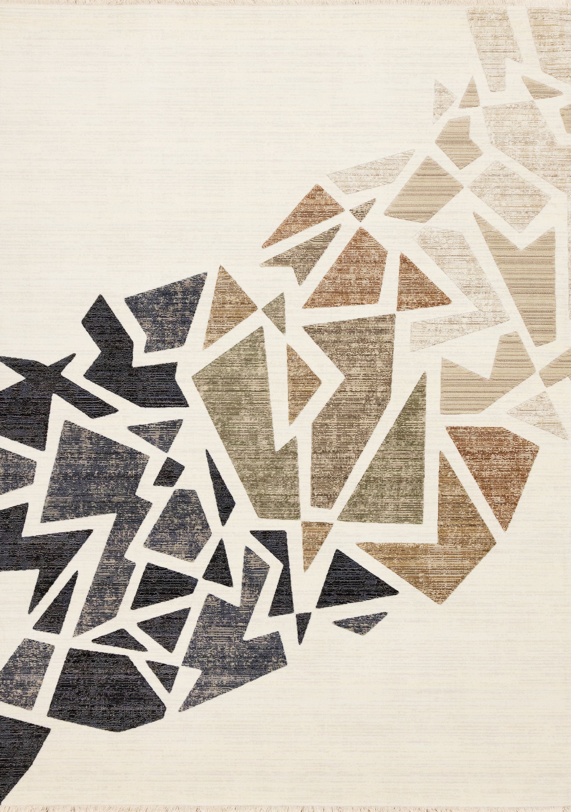 Art Distressed Geometric Cream Area Rug-1