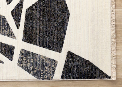 Art Distressed Geometric Cream Area Rug-5