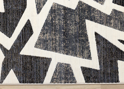 Art Distressed Geometric Cream Area Rug-8