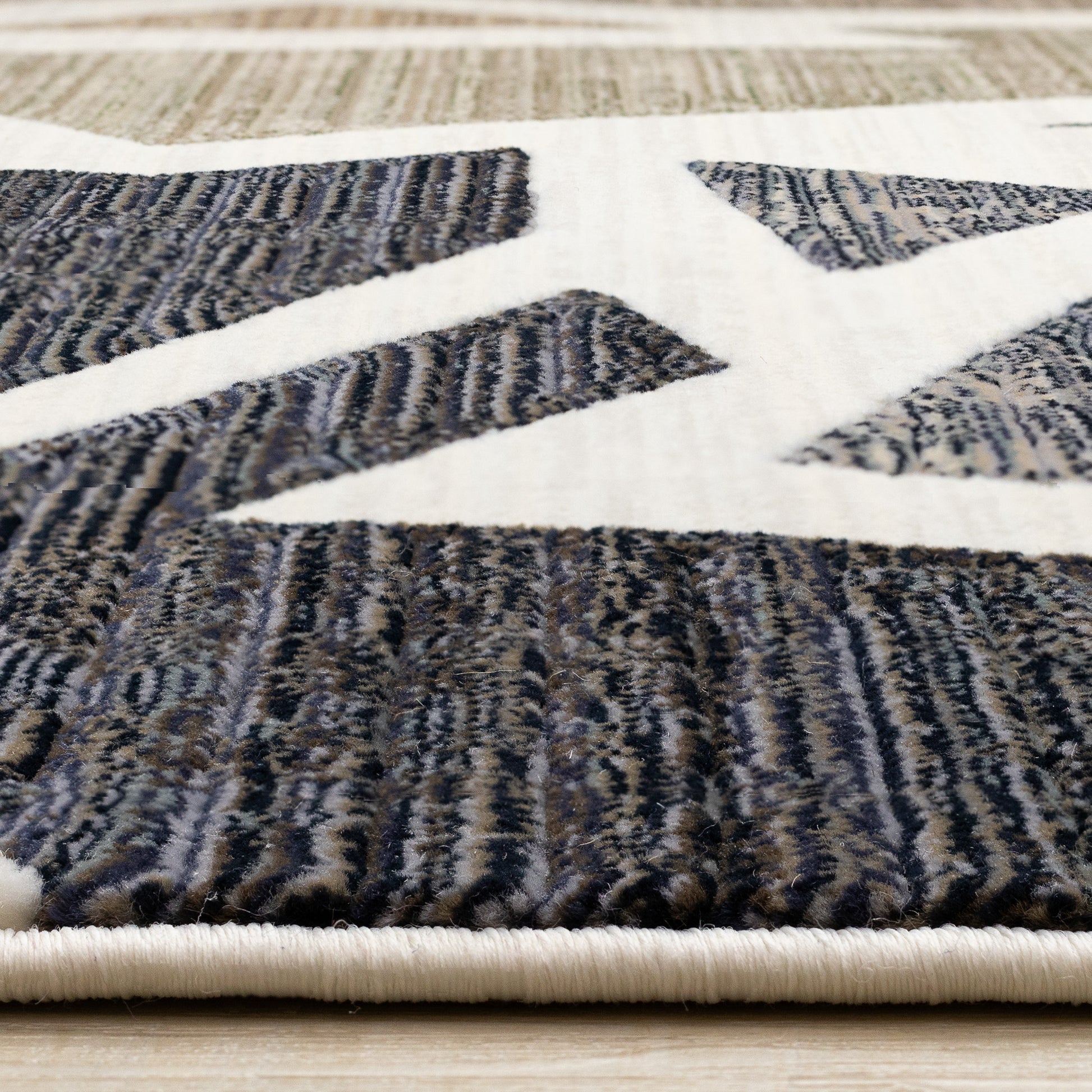 Art Distressed Geometric Cream Area Rug-9