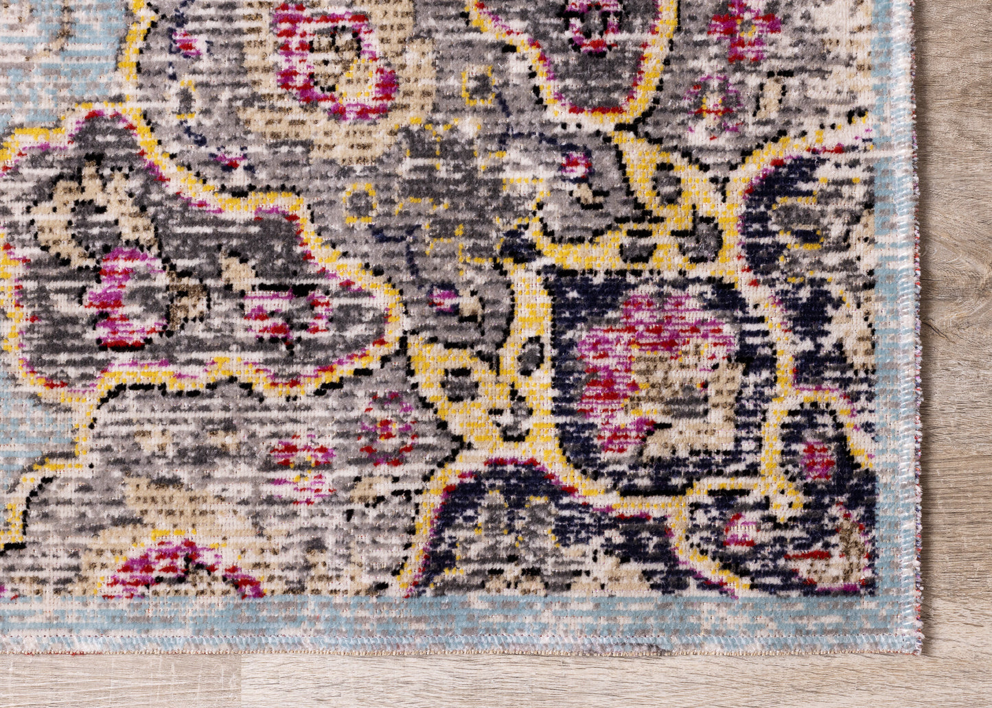 Contemporary Distressed Blue Area Rug-5