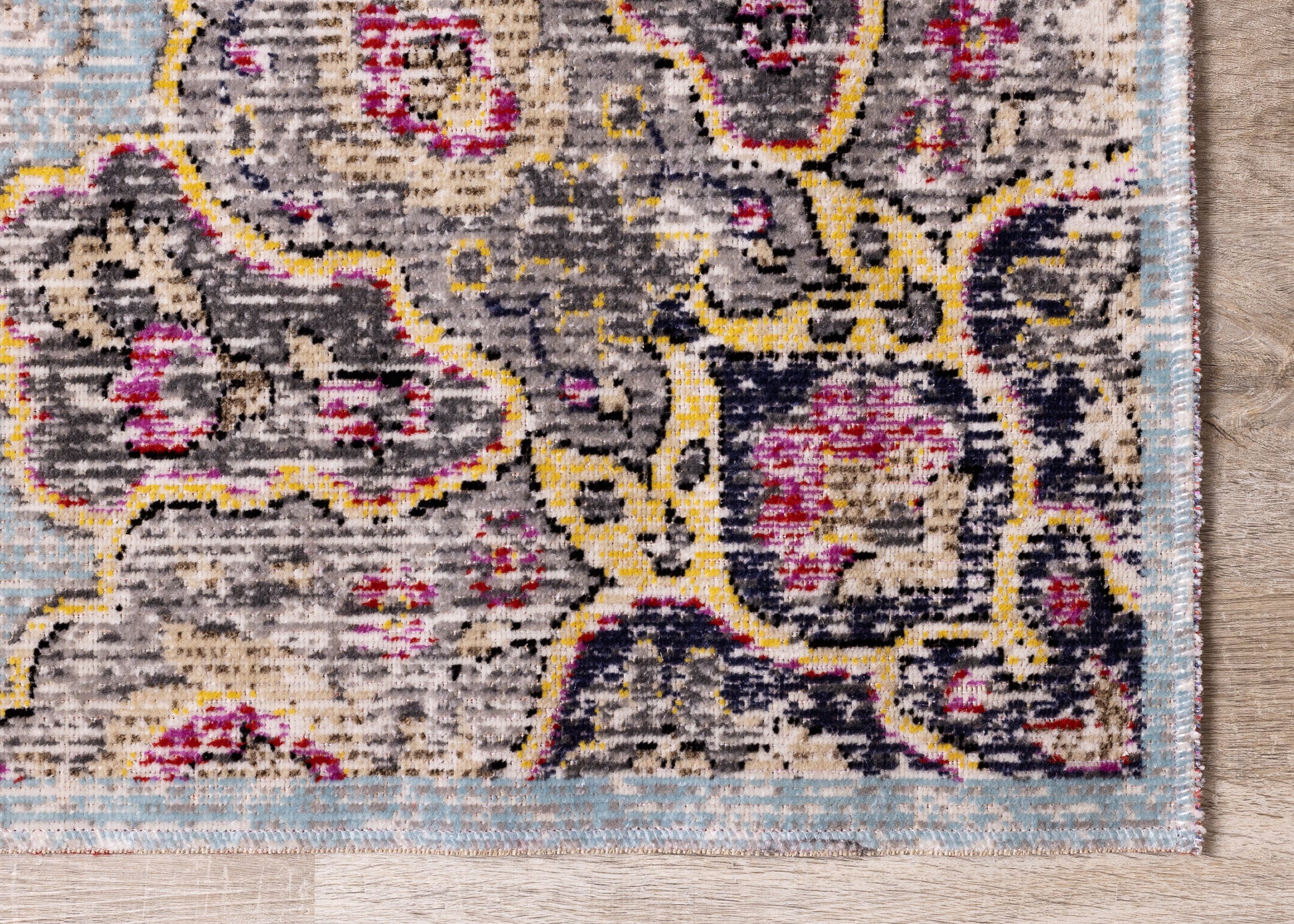 Contemporary Distressed Blue Area Rug-5