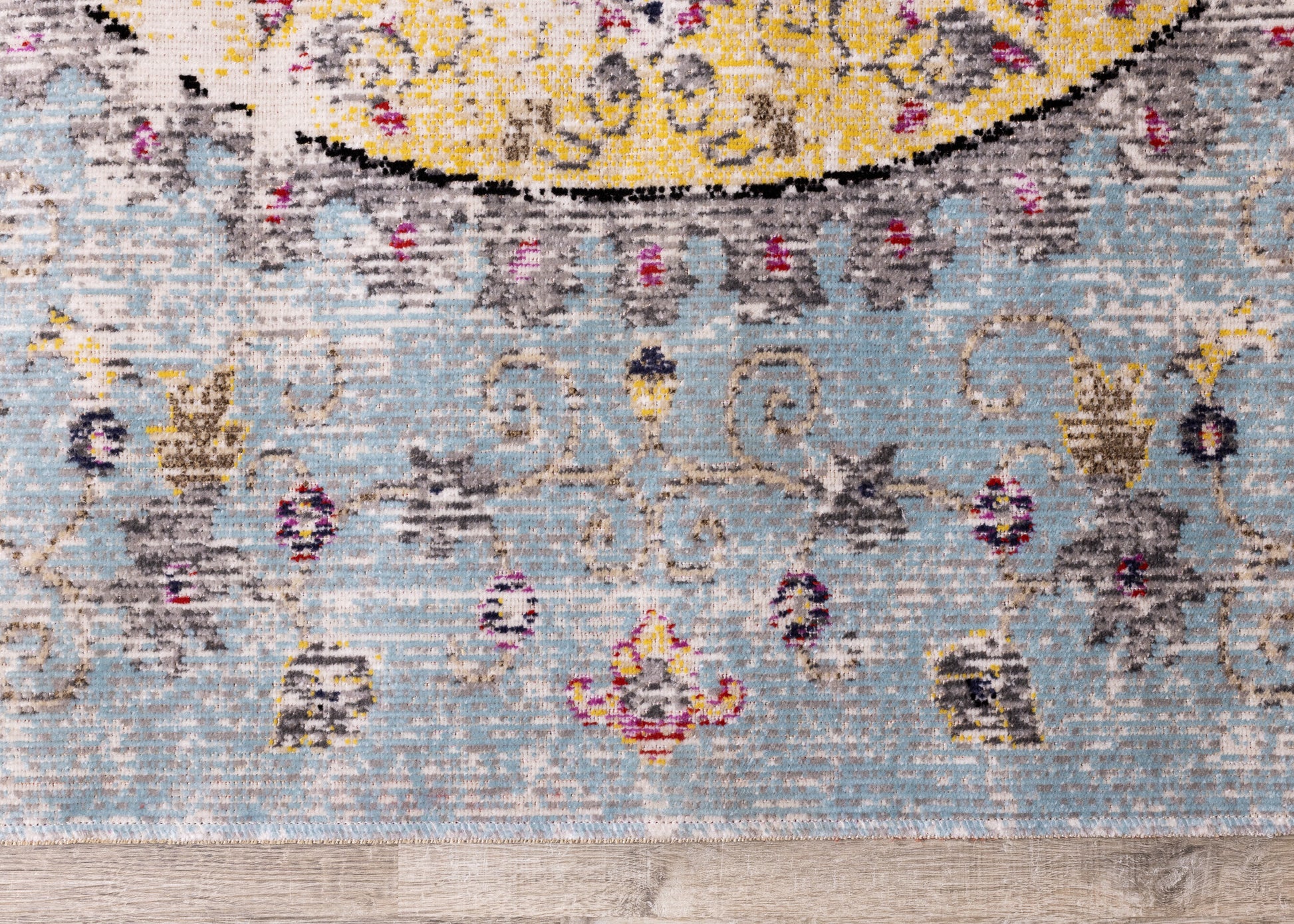 Contemporary Distressed Blue Area Rug-8