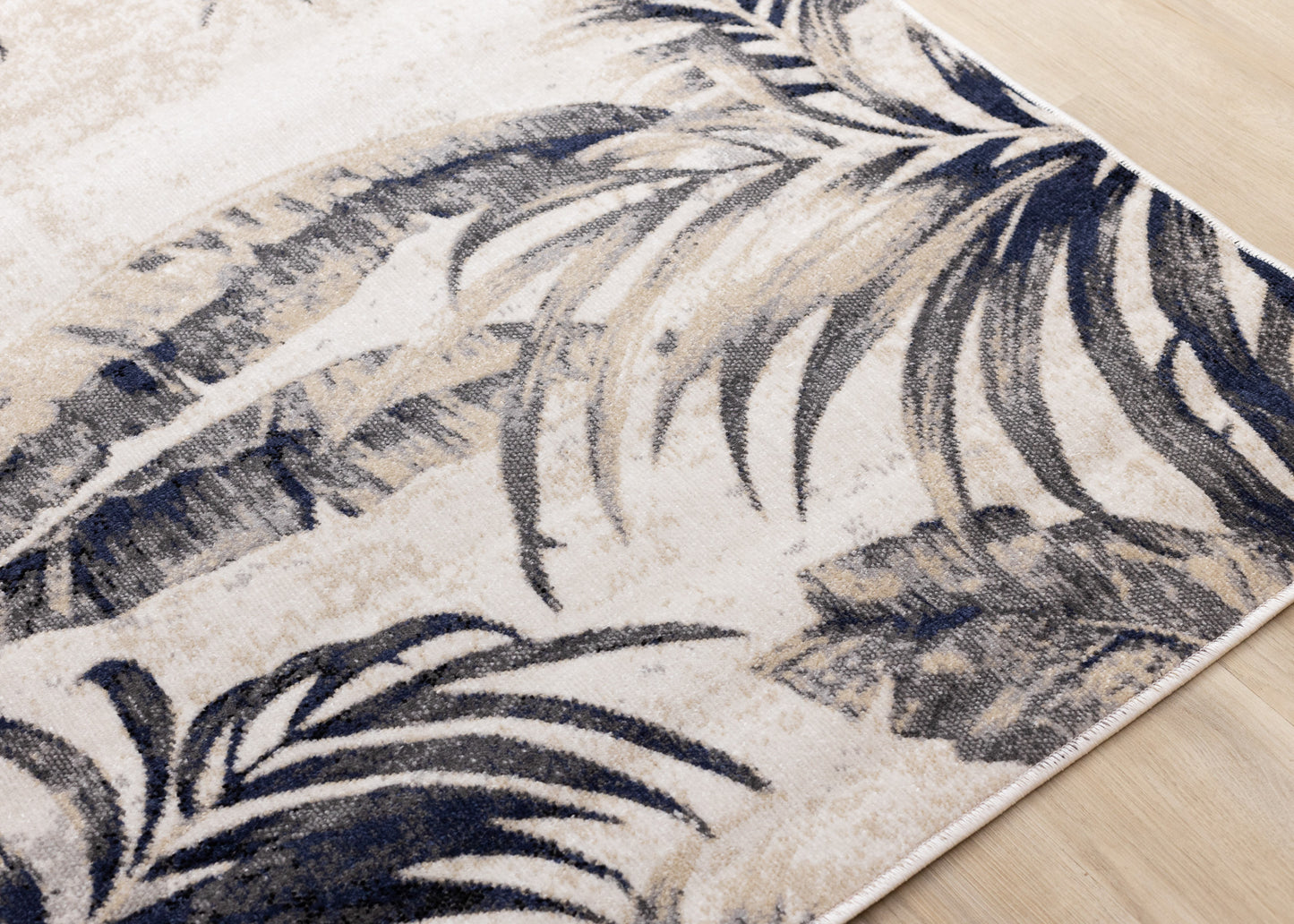 Contemporary Botanical Cream Area Rug