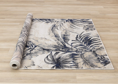 Contemporary Botanical Cream Area Rug