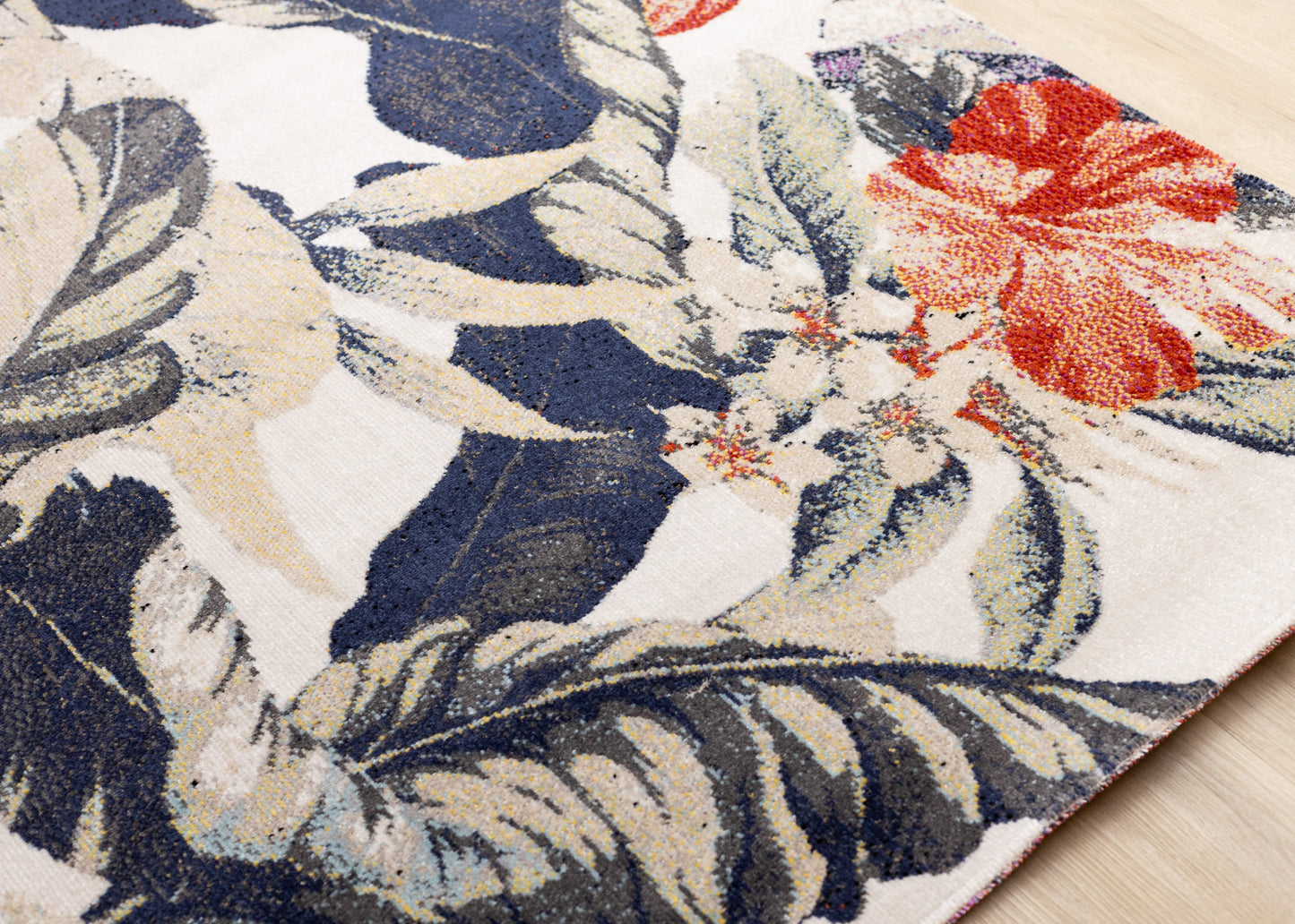 Contemporary Botanical Cream Area Rug