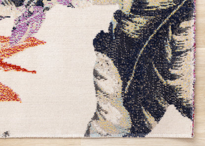 Contemporary Botanical Cream Area Rug