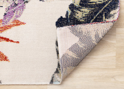 Contemporary Botanical Cream Area Rug