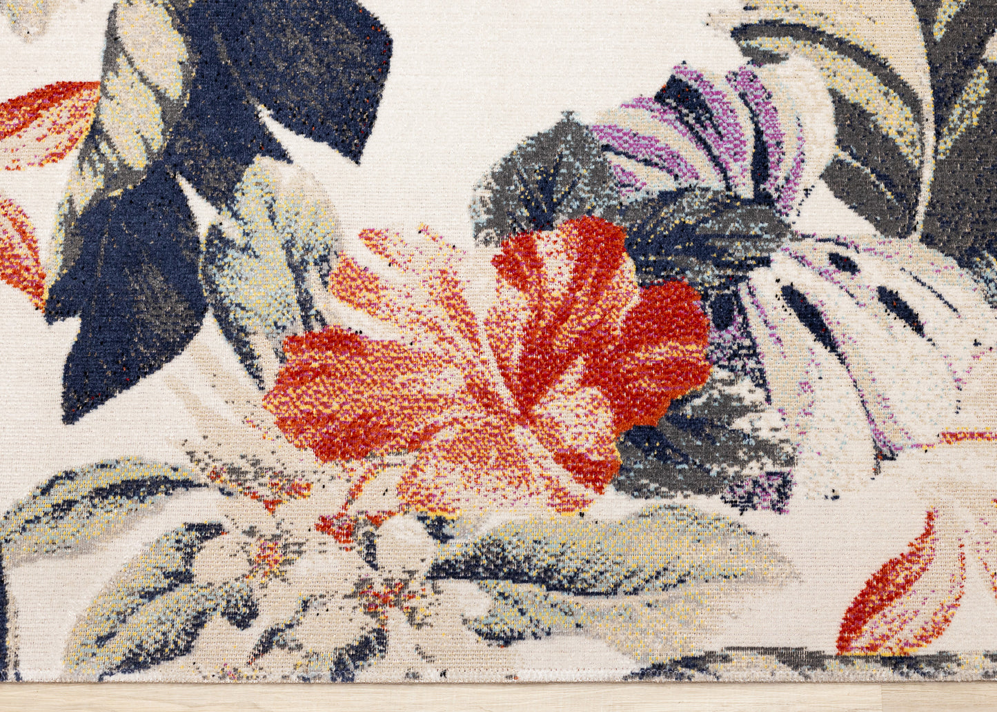 Contemporary Botanical Cream Area Rug