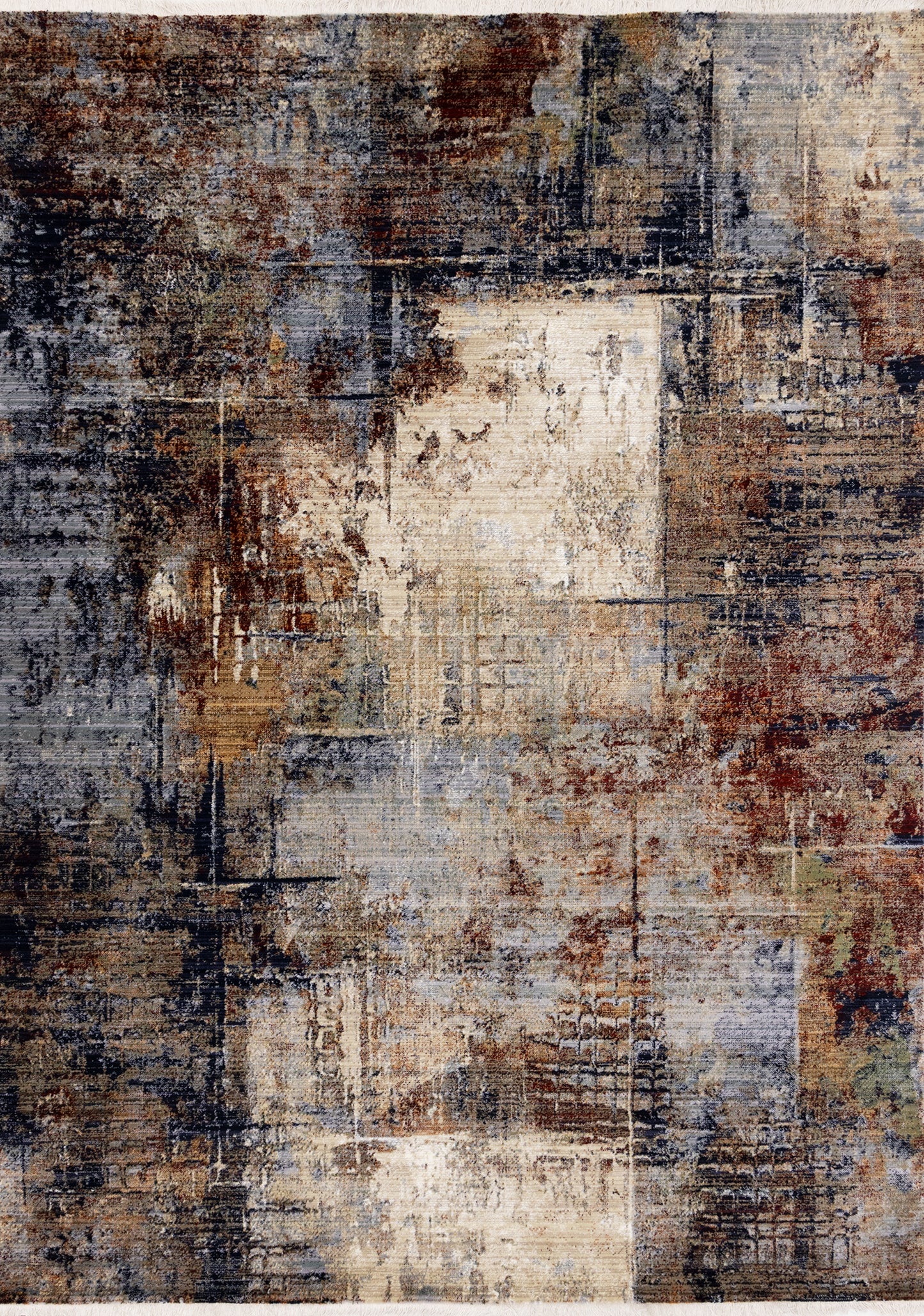 Contemporary Distressed Cream Area Rug