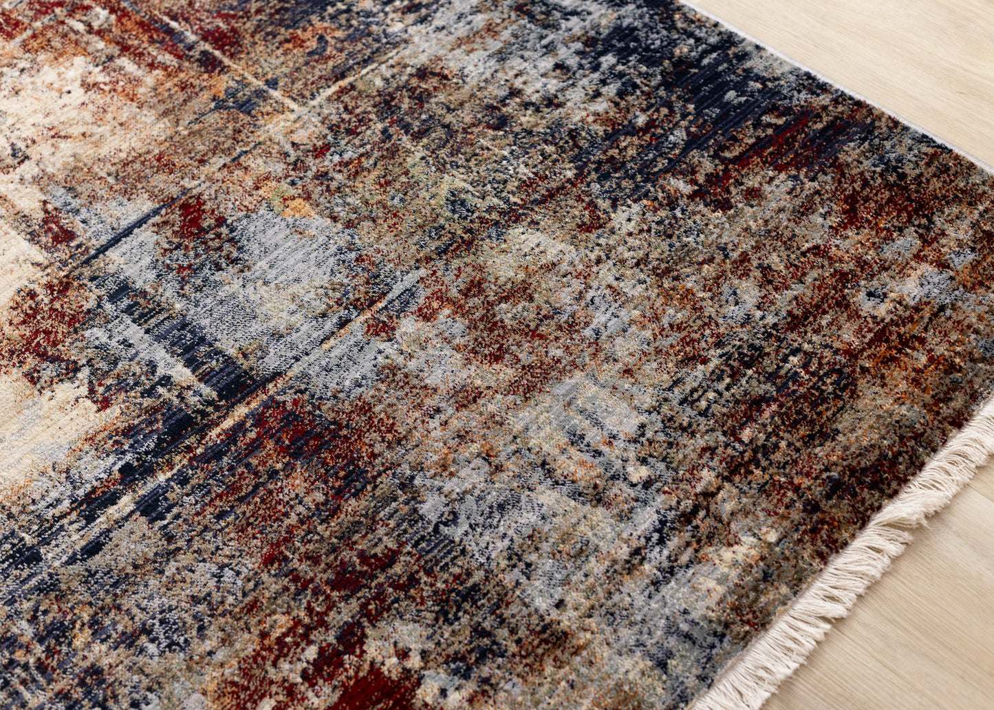 Contemporary Distressed Cream Area Rug