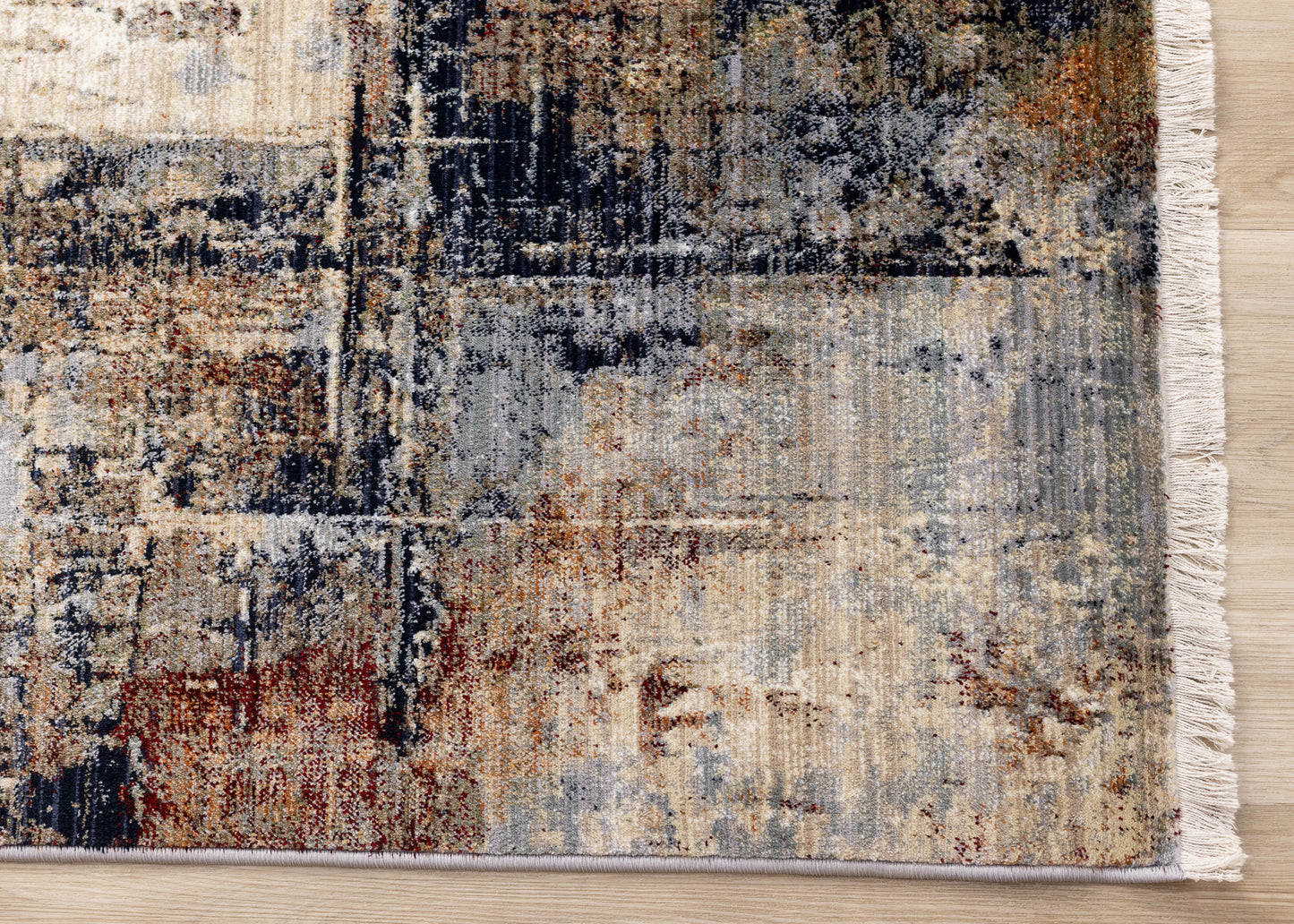 Contemporary Distressed Cream Area Rug