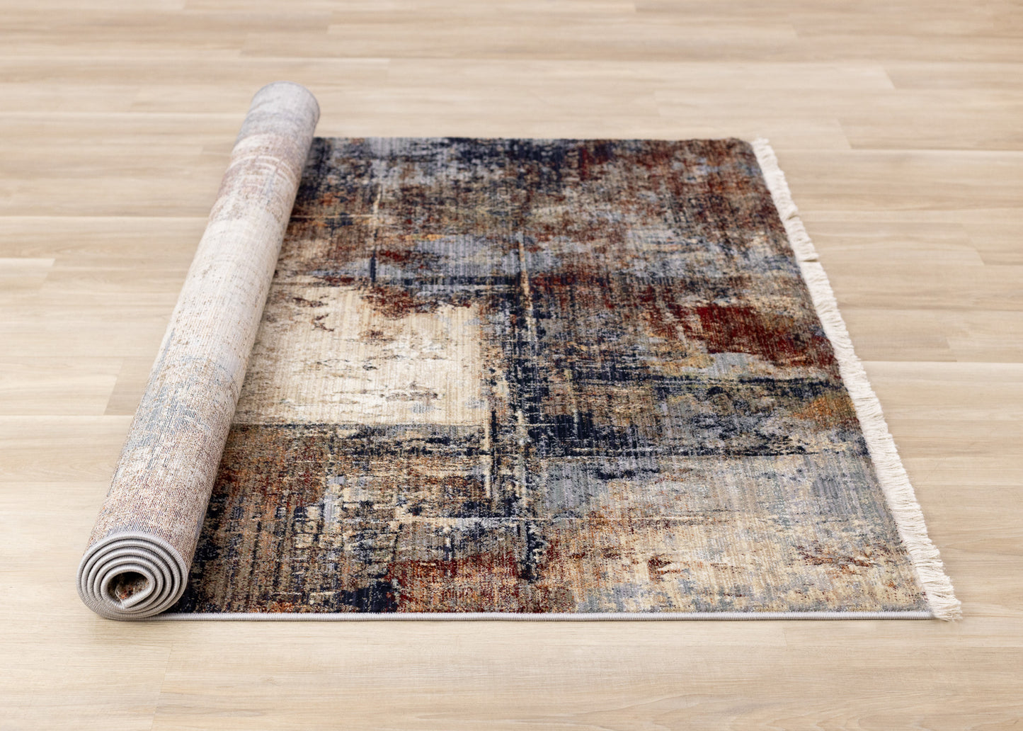 Contemporary Distressed Cream Area Rug
