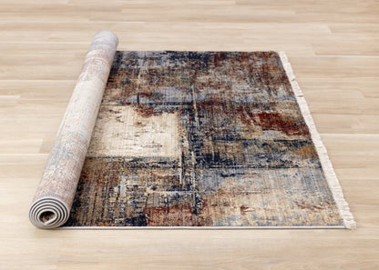 Contemporary Distressed Cream Area Rug