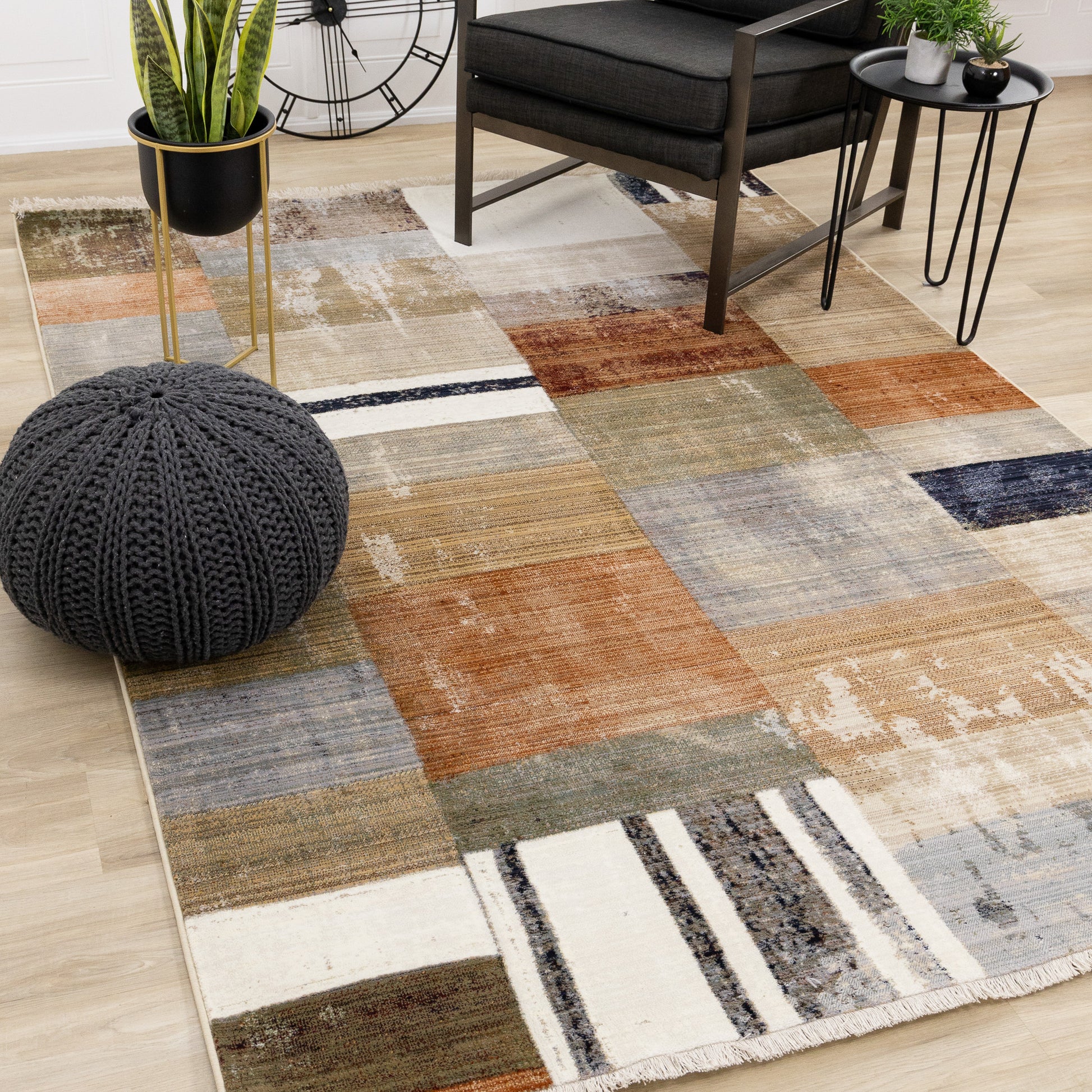 Contemporary Geometric Tribal Area Area Rug-2