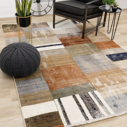 Contemporary Geometric Tribal Area Area Rug-2