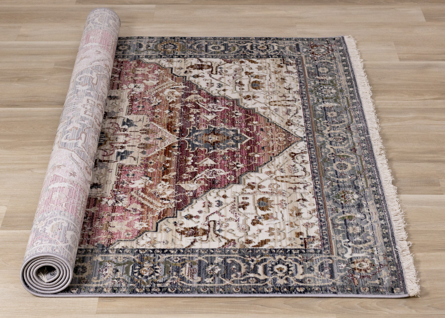 Classic Traditional Elegant Pink Area Rug
