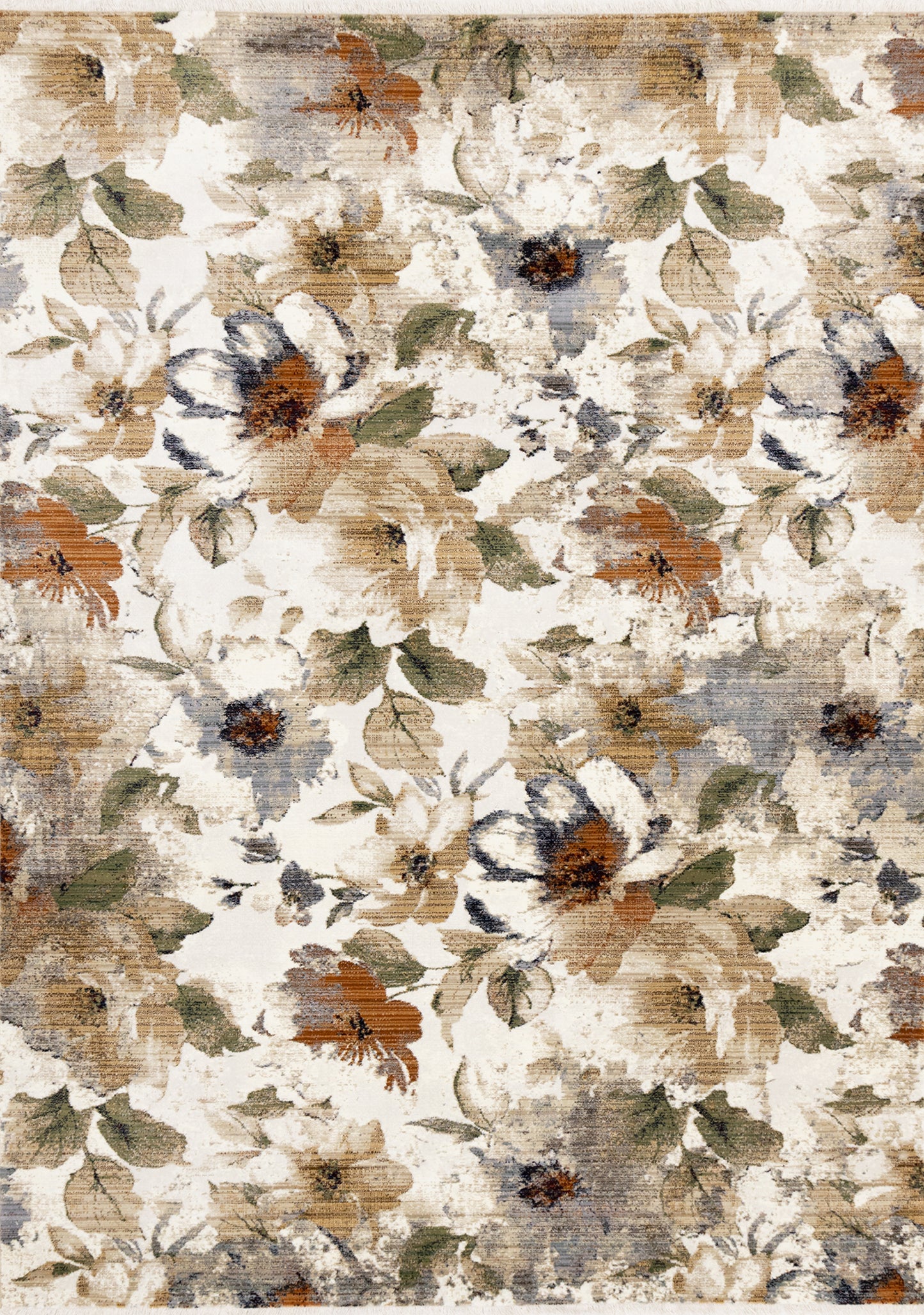 Contemporary Botanical Cream Area Rug-1
