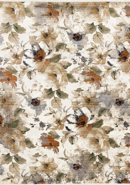 Contemporary Botanical Cream Area Rug-1