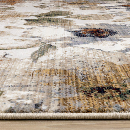 Contemporary Botanical Cream Area Rug-9